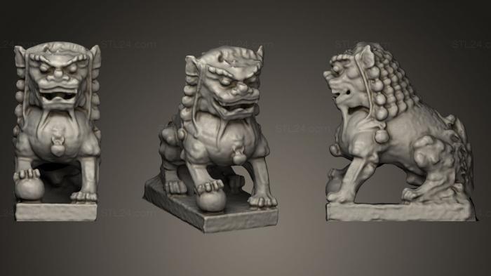 Статуэтки львы тигры сфинксы (Каменный Лев 2 повторить, STKL_0187) 3D модель для ЧПУ станка